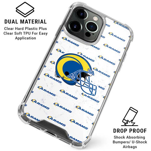NFL Los Angeles Rams White Logo Blast iPhone 16 Pro Clear Case